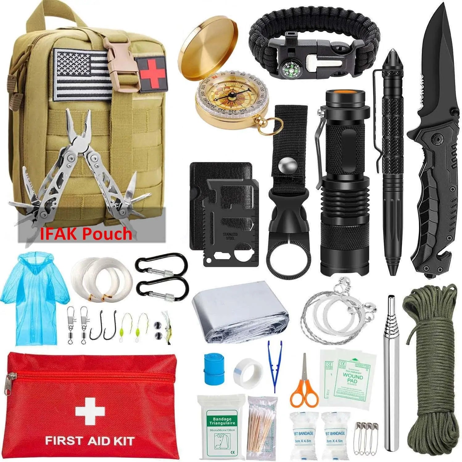 EDC Survival Tool Kit - 47 in 1 Emergency SOS Pack