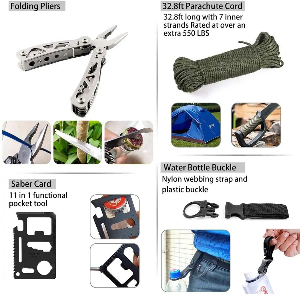 EDC Survival Tool Kit - 47 in 1 Emergency SOS Pack